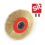 Brosse sit acier laiton� circulaire pour touret 125mm