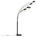 Sixties - lampadaire - 5 lumi�re - h 2155 mm - noir - moderne, design - �clairage int�rieur - salon i ...