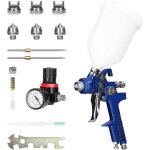 Sjlerst - hvlp pistolet � peinture gravit� 600cc avec 3 buses en cuivre 1, 4 / 1, 7 / 2, 0mm pulv�risateur ...