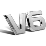 Sjqka - v6 embl�me en m�tal chrom� avec logo 3d pour voiture