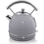 Swan - sk14630grneu retro bouilloire, 1, 8 l, acier inoxydable sans bpa, r�sistance cach�e, sans fil ...