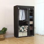 Armoire de rangement - dressing penderie en tissu intiss - garderobe pliante xl avec 6 cases - vtements ...