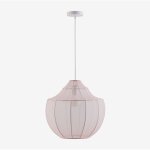 Sklum - plafonnier adaya en m�tal et tissu rose barbe � papa