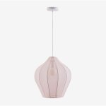 Sklum - plafonnier belisa en m�tal et tissu rose barbe � papa �40 cm