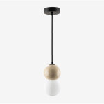 Sklum - plafonnier boule de cristal en travertin davise noir