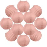 12x lanterne papier 10 cm rose blush - suspension boule papier 10 cm (12'') type lanterne japonaise pour ...
