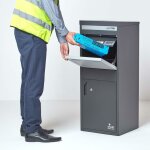 Homescapes - smart parcel box? - bote aux lettres / colis large gris fonc  accs frontal et arrire ...