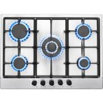 Sndoas - plaque de cuisson � gaz 5 feux, panneau en acier inoxydable, thermocouple de s�curit�, compatible ...