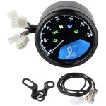 Snq - 12v lcd affichage num�rique universel moto compteur de vitesse compteur de carburant jauge de carburant ...