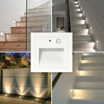 Snq - 4 led encastr� mur spot 3w applique murale escalier marche lumi�re lampe d�tecteur de mouvement ...
