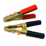 Snq - kit 2 pinces pro( + et - ) en laiton de batterie ou de demarrage 250b, pinces de demarrageou de ...