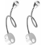 Snq - lampe chevet murale 2 lumi�res applique liseuse led col de cygne lumi�re 3w, 3000k blanc chaud ...