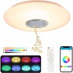 Snq - plafonnier led 36w avec haut - parleur bluetooth, luminaire plafonnier � changement de couleur, ...