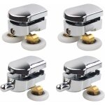 Snq - rouleau de porte de douche, 4 roulettes doubles pour porte de douche roulettes coulissantes porte ...