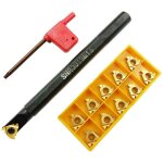 Snr0013m16 support de tournage cnc pour tour � filetage interne + 10 inserts de tournage 16ir ag60 en ...