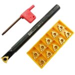 Snr0013m16 support de tournage cnc pour tour � filetage interne + 10 inserts de tournage 16ir ag60 en ...