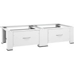 Socle double pour lave - linge et s�che - linge avec tiroirs blanc vidaxl