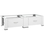Vidaxl ? socle double pour lave - linge et s�che - linge avec tiroirs ? acier robuste ? dimensions 127x54, ...
