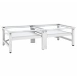 Vidaxl - socle de lave - linge et s�che - linge et �tag�re coulissante blanc