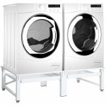 Socle de lave - linge et sèche - linge et étagère coulissante blanc - inlife Socle de lave - linge et sèche - linge et étagère coulissante blanc - inlife