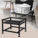 Ml - design - socle pour machine � laver avec �tag�re extensible, noir, 62, 5x53, 5x45 cm, acier, jusqu'� ...