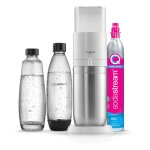 Sodastream - machine  soda et eau gazeuse machine  eau ptillante duo blanche + 2 carafes + 2 bouteilles ...