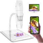 Microscope numrique wifi, mini microscope grossissant 50x - 1000x, 1080p hd 2. 0mp 8 led usb microscope ...