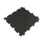 Dalle clipsable en pvc motif 'mtal stri' - noir 50 x 50 cm