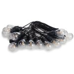 Solar led - 15 m - 15 lampes blanc chaud - c�ble noir