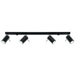Sollux - plafonnier spot orientable noir pour 4 ampoules gu10 - silamp