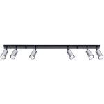 Sollux winx barre de spots de plafond � 6 lampes, noire et chrom�e