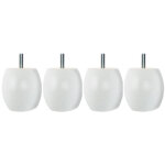 Someo - 4 pieds boules bois blanc 9, 5 cm