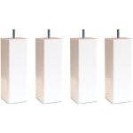 4 pieds carrs blanc 15 cm