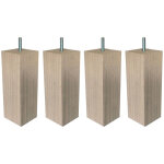 Someo - 4 pieds carr�s bois nature aulne 17 cm