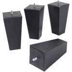 Someo - 4 pieds fuseau tronqu anthracite 15 cm