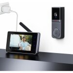 Sonnette sans fil avec camera et ecran visiophone cam�ra de sonnette 1080p avec �cran sans app interphone ...