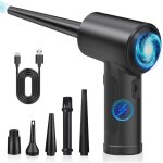 Souffleur air comprim� 3 vitesses souffleur pc - souffleur voiture 6000 mah batterie, bombe air sec nettoyage ...