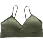 Soutien - gorge de sport sans fil sans coutures, confortable et respirant, couleur unie vert, maintien ...