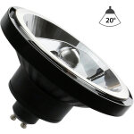 Spot led ar111 douille gu10 10w blanc chaud, 3000k, noir