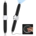 Spinner stylo avec lumi�re led inscriptible, 2pcs stylo fidget stylo en m�tal stylo � bille pour enfant ...