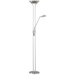 Spock lampadaire led avec trio de spots de lecture dimmable en nickel