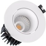 Spot downlight led rond 15w lifud coupe � 75 mm 4000k noir blanc neutre