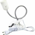 Spot e27 pince pour lampe de lecture au lit, ac 230v, cable douille clipsable avec interrupteur, lampe ...