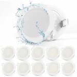 Litzee ? spot encastrable led extra plat 220v 10x5w ? 400lm 4000k blanc neutre ? ip65 pour salle de bain ...