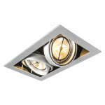 Qazqa - spot encastré acier ar111 orientable 2 lumières - oneon Qazqa - spot encastré acier ar111 orientable 2 lumières - oneon