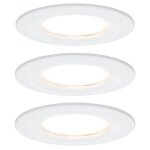 Nova spot encastrable pour salle de bains jeu de 3 led led 18 w ip44 blanc mat - paulmann