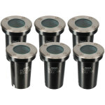 Oxeo - spots encastrables x6 - ext�rieur - couvercle inox - pour ampoule led gu10 - etanche ip67 - spot ...