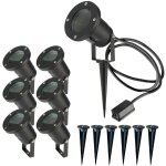 Oxeo - spots ext�rieurs avec piquet x6 - pour ampoule led gu10 - c�ble 1m50 - �clairage de jardin � piquer ...