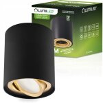 Spot halog�ne en saillie tube mobile amat - m gu10 rond noir - or