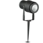 Projecteur de jardin led v - tac 12 w avec piquet, noir, lumire verte, ip65